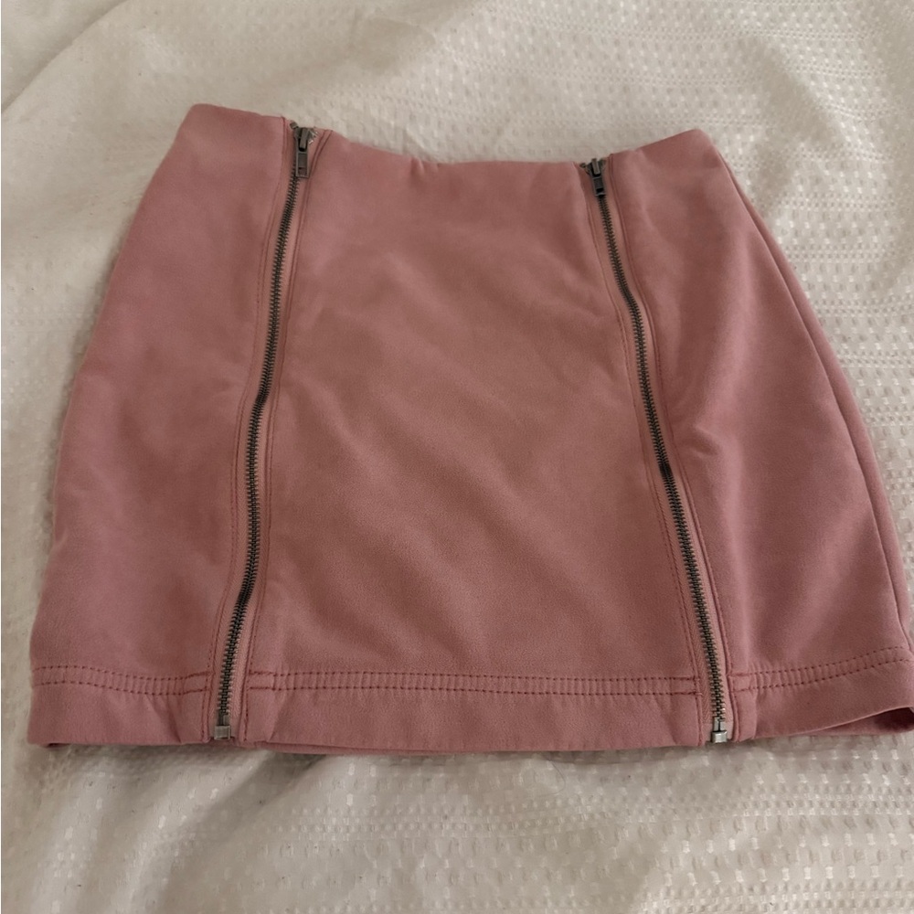Blush Suede Mini Skirt